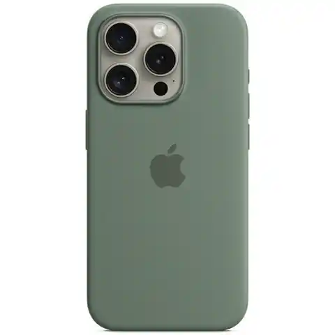 ⁨Etui Apple MT1X3ZM/A iPhone 15 Pro Max 6.7" MagSafe zielony cyprysowy/cypress Silicone Case⁩ w sklepie Wasserman.eu