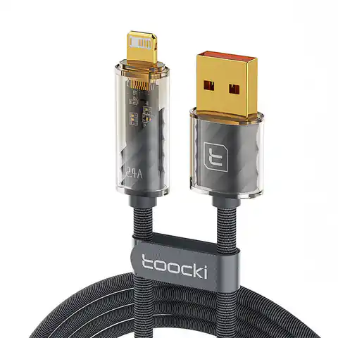 ⁨Kabel USB do Lightning Toocki, 1m, 12W (szary)⁩ w sklepie Wasserman.eu