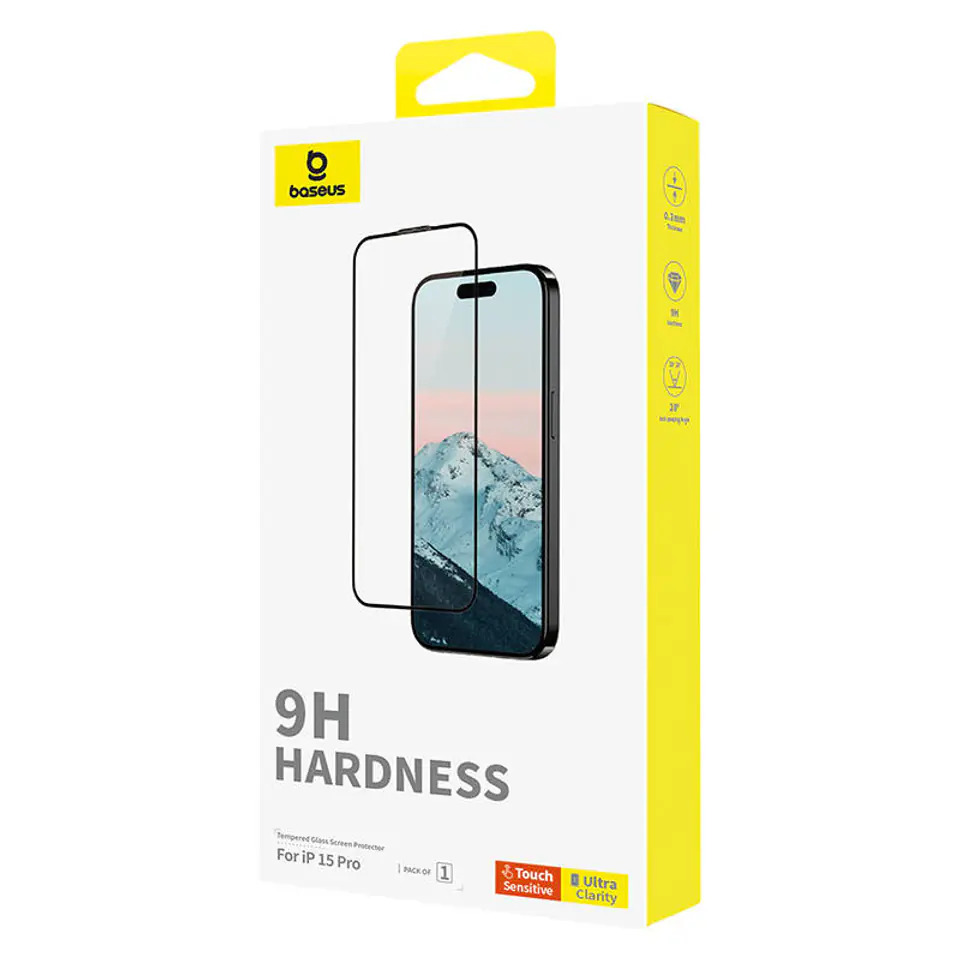 ⁨Szkło hartowane 0.3mm Baseus Diamond do iPhone 15Pro⁩ w sklepie Wasserman.eu