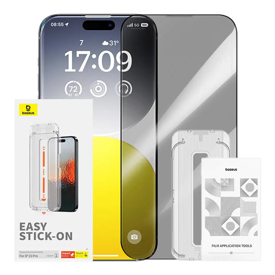 ⁨Szkło hartowane 0.3mm Baseus Sapphire do iPhone 15 Pro⁩ w sklepie Wasserman.eu