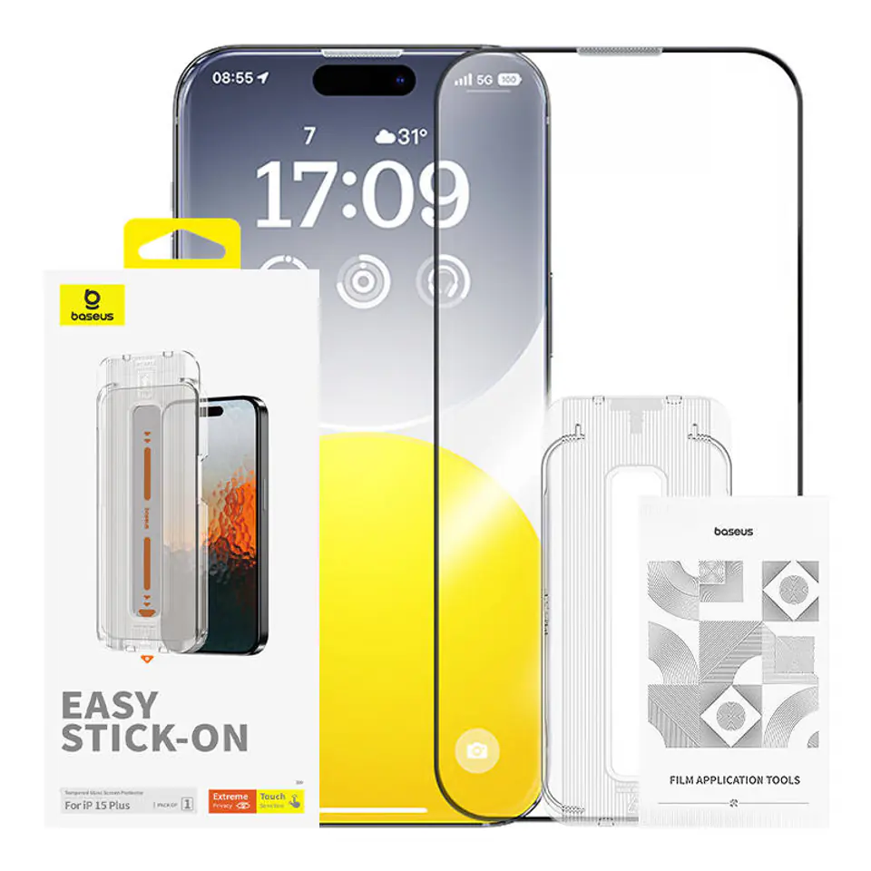 ⁨Szkło hartowane prywatyzujące Baseus Sapphire iPhone 15 Plus⁩ w sklepie Wasserman.eu