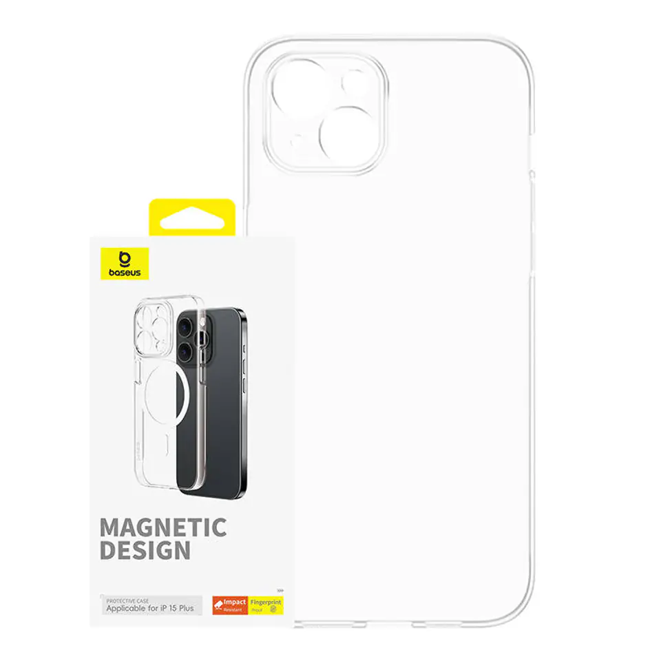 ⁨Magnetyczne Etui na telefon iPhone 15 Plus Baseus OS-Lucent Series (Przezroczysty)⁩ w sklepie Wasserman.eu