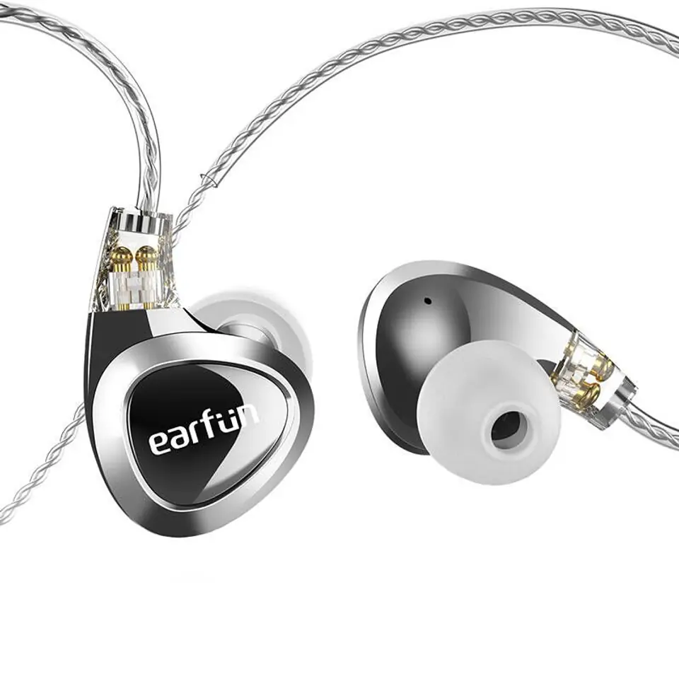 ⁨Słuchawki dokanałowe przewodowe EarFun EH100 (srebrne)⁩ w sklepie Wasserman.eu