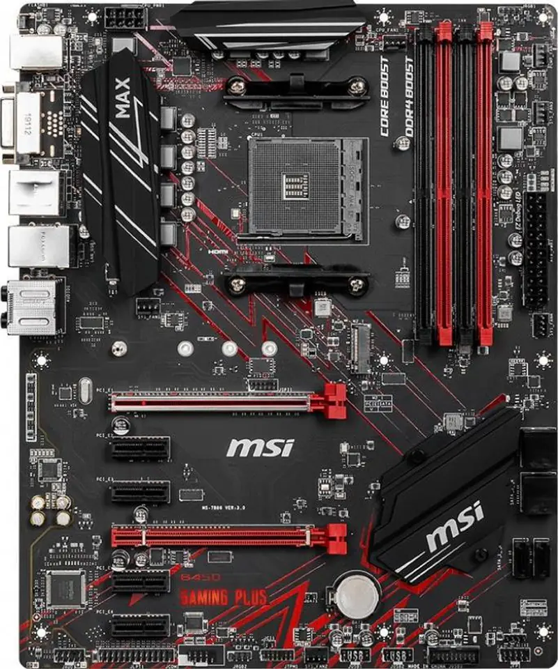 ⁨Płyta główna MSI B450 Gaming Plus MAX Socket AM4 ATX⁩ w sklepie Wasserman.eu