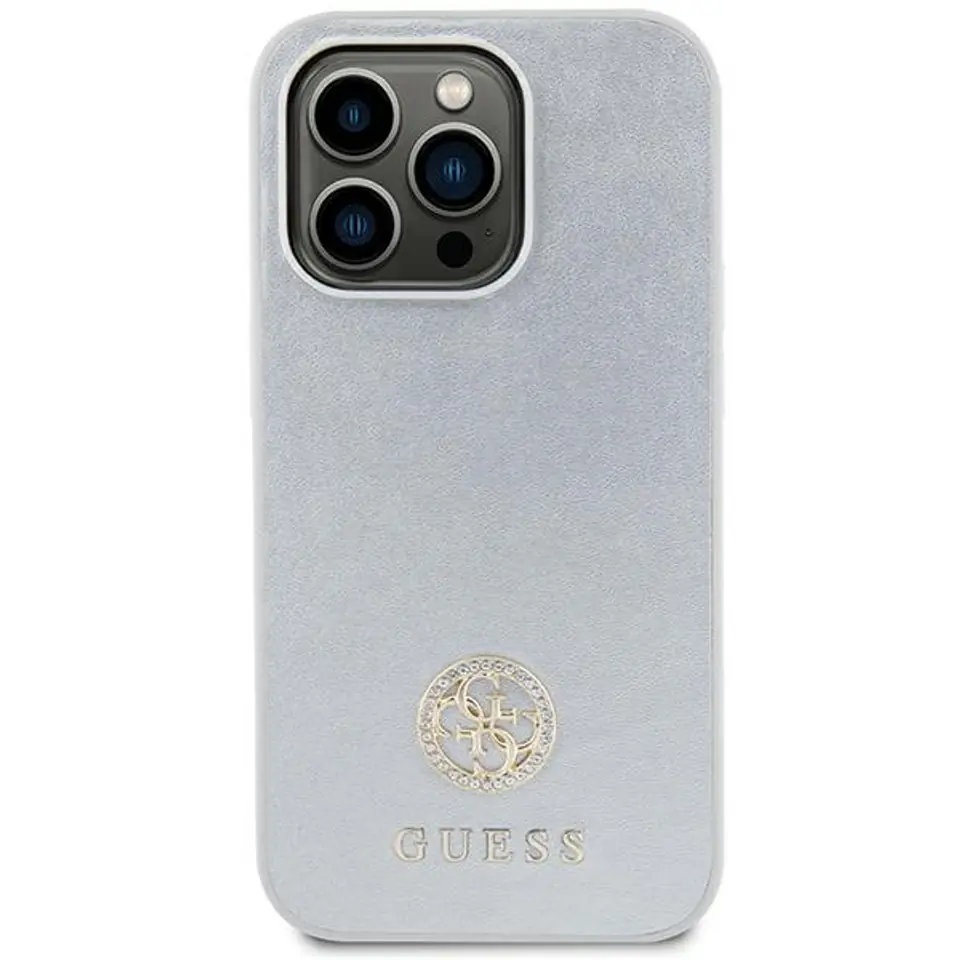 ⁨Guess GUHCP15SPS4DGPS iPhone 15 6.1" srebrny/silver hardcase Strass Metal Logo⁩ w sklepie Wasserman.eu