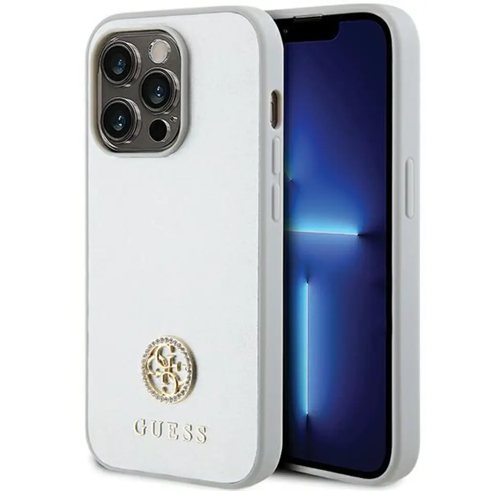 ⁨Guess GUHCP15XPS4DGPS iPhone 15 Pro Max 6.7" srebrny/silver hardcase Strass Metal Logo⁩ w sklepie Wasserman.eu