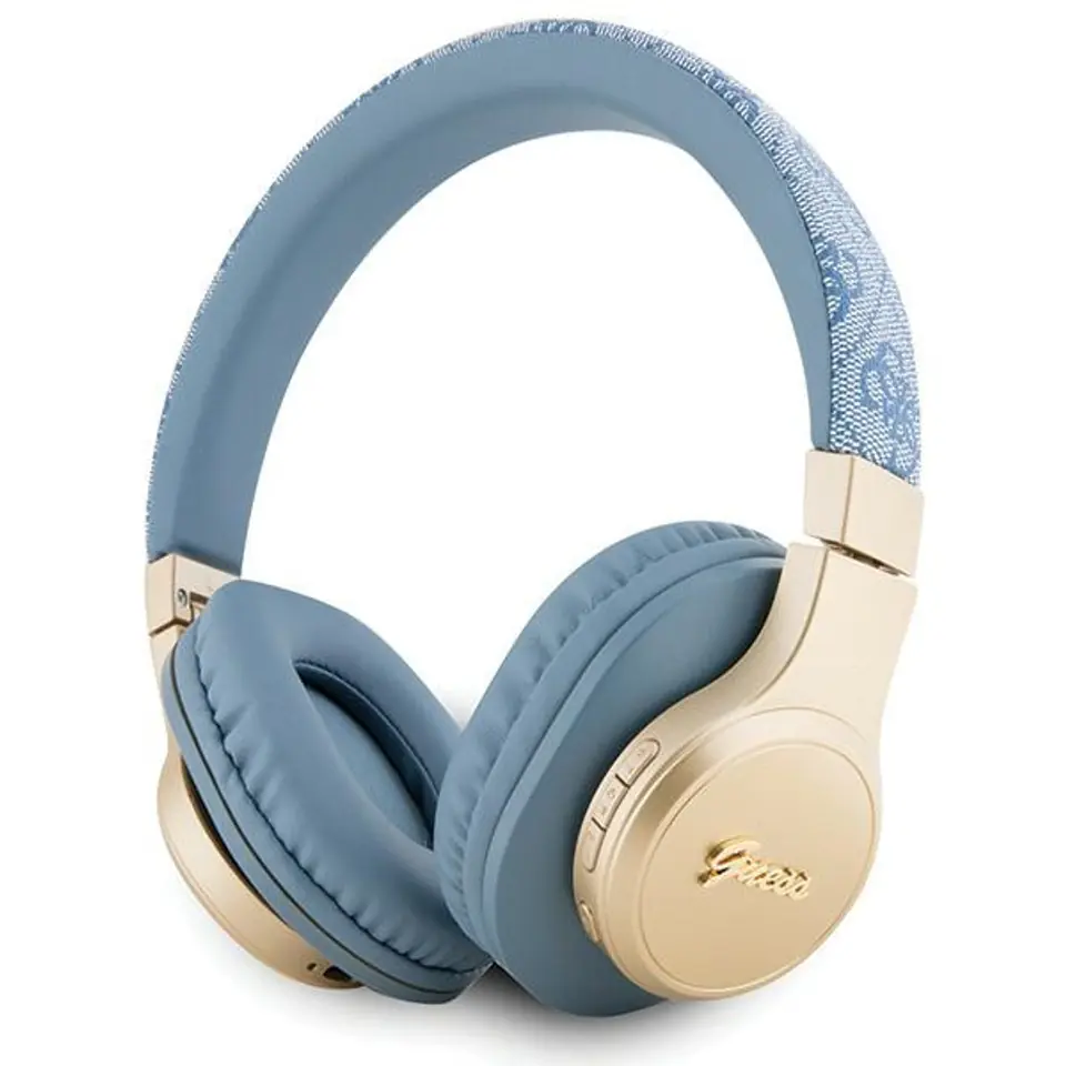 ⁨Guess słuchawki nauszne Bluetooth GUBH604GEMB niebieski/blue 4G Script⁩ w sklepie Wasserman.eu