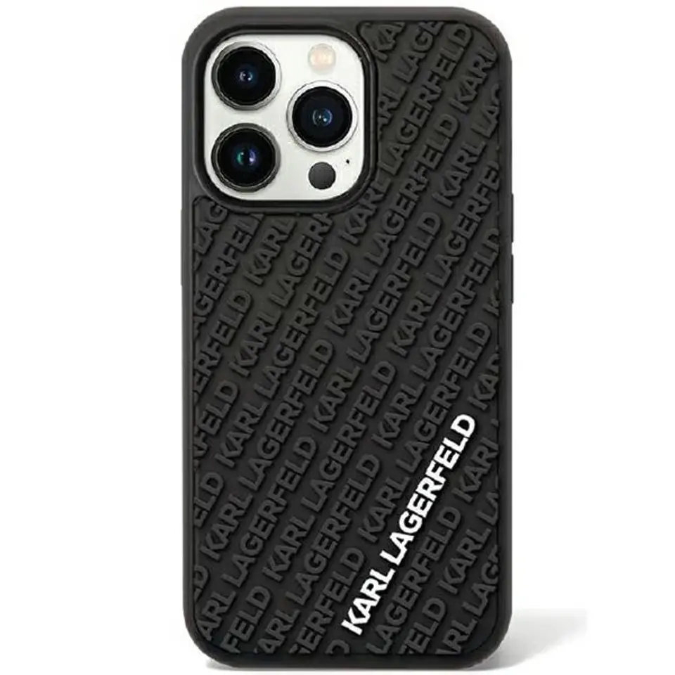 ⁨Karl Lagerfeld KLHCN613DMKRLK iPhone 11 / Xr 6.1" czarny/black hardcase 3D Rubber Multi Logo⁩ w sklepie Wasserman.eu