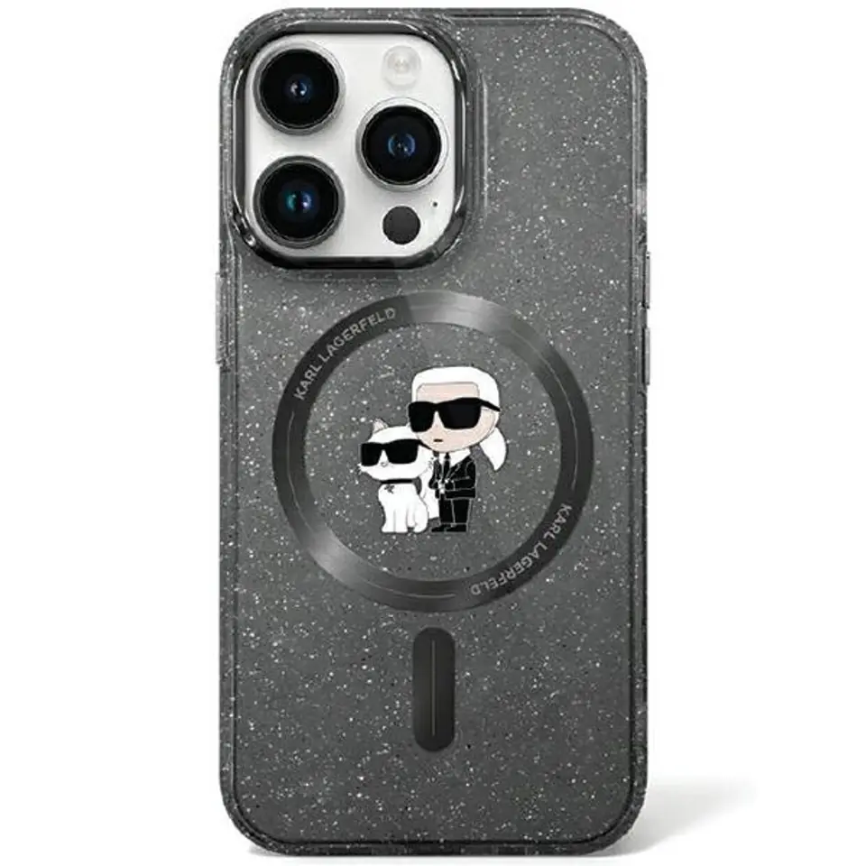 ⁨Karl Lagerfeld KLHMN61HGKCNOK iPhone 11 / Xr 6.1" czarny/black hardcase Karl&Choupette Glitter MagSafe⁩ w sklepie Wasserman.eu