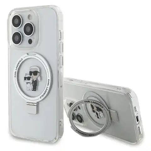 ⁨Karl Lagerfeld KLHMP14LHMRSKCH iPhone 14 Pro 6.1" bialy/white hardcase Ring Stand Karl&Choupettte MagSafe⁩ w sklepie Wasserman.eu