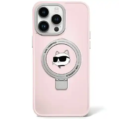 ⁨Karl Lagerfeld KLHMP15XHMRSCHP iPhone 15 Pro Max 6.7" różowy/pink hardcase Ring Stand Choupette Head MagSafe⁩ w sklepie Wasserman.eu