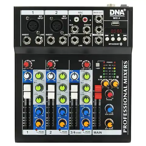 ⁨DNA MIX 4 - Mikser audio USB MP3 analogowy 4 kanały⁩ w sklepie Wasserman.eu