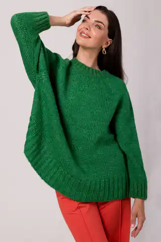⁨BK105 Sweter z nietoperzowymi rękawami - szamaragdowy (kolor szmaragd, rozmiar uni)⁩ w sklepie Wasserman.eu