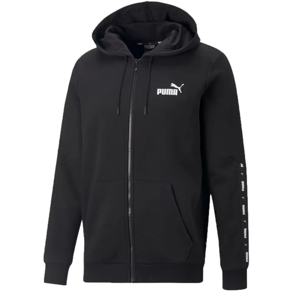 ⁨Bluza Puma ESS+ Tape Full-Zip Hoodie FL M 670270 (kolor Czarny, rozmiar S)⁩ w sklepie Wasserman.eu