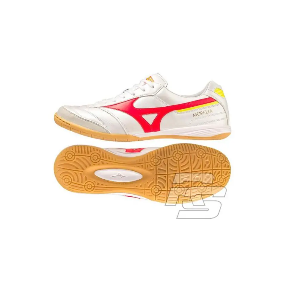 ⁨Buty Mizuno Morelia Sala Elite IN M (kolor Biały. Czerwony, rozmiar 43)⁩ w sklepie Wasserman.eu