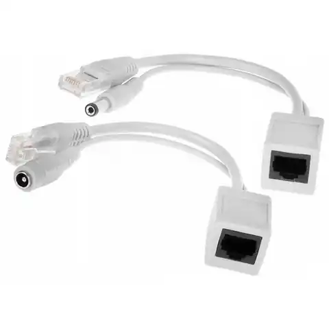⁨EXTRALINK 1 PORT POE INJECTOR AND SPLITTER SIMPLE POE INJECTOR WHITE CABLE 100MB/S⁩ w sklepie Wasserman.eu