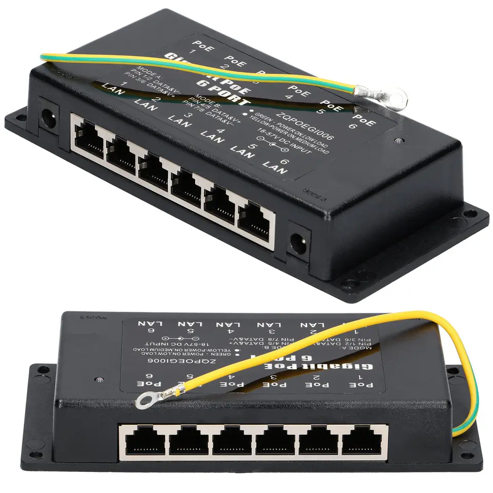 ⁨Extralink 6 Ports | Gigabit PoE Injector | 6x 1000Mbps RJ45⁩ at Wasserman.eu