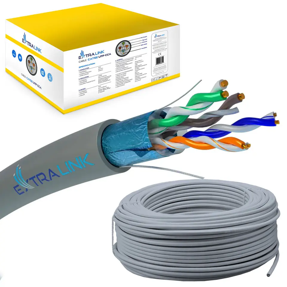 ⁨Extralink CAT5E FTP (F/UTP) Internal | Twisted-pair network cable | 305M⁩ at Wasserman.eu