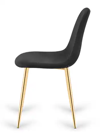 ⁨Krzesło tapicerowane GIULIA VELVET BLACK GOLD⁩ w sklepie Wasserman.eu