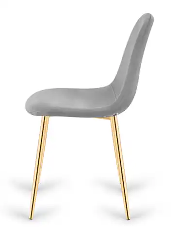 ⁨Krzesło tapicerowane GIULIA VELVET GREY GOLD⁩ w sklepie Wasserman.eu