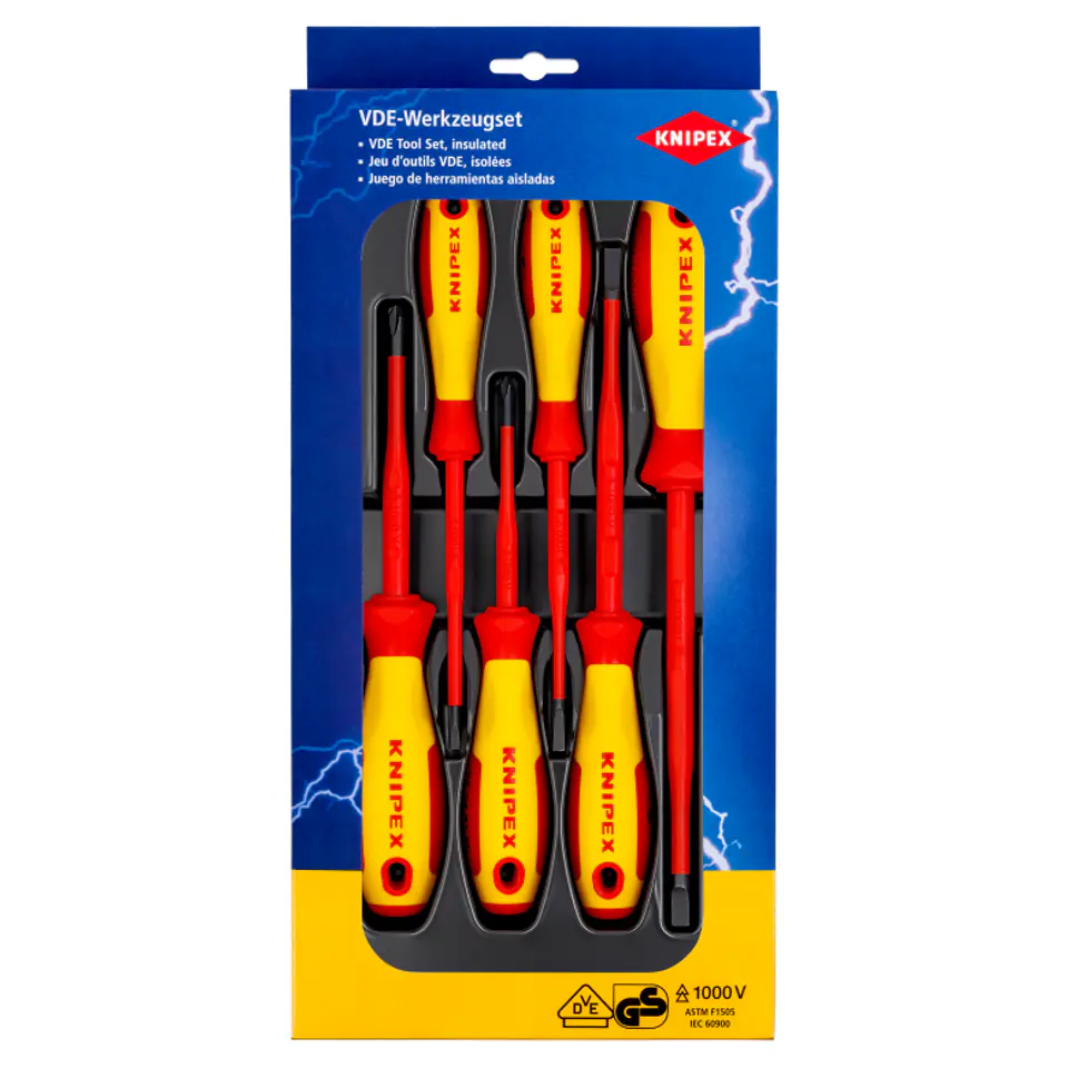 ⁨Zestaw wkrętaków VDE 00 20 12 V02 Do śrub z rowkiem / Phillips® KNIPEX⁩ w sklepie Wasserman.eu