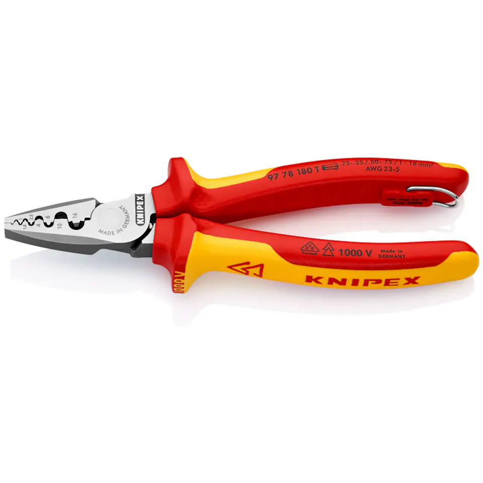 ⁨Szczypce do zagniatania tulejek kablowych 97 78 180 T KNIPEX⁩ w sklepie Wasserman.eu