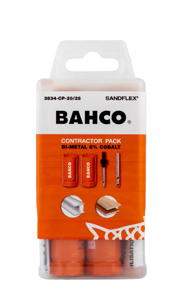 ⁨Zestaw otwornic bimetalicznych Sandflex 20x4mm + 25x4mm - 11 szt. BAHCO⁩ w sklepie Wasserman.eu