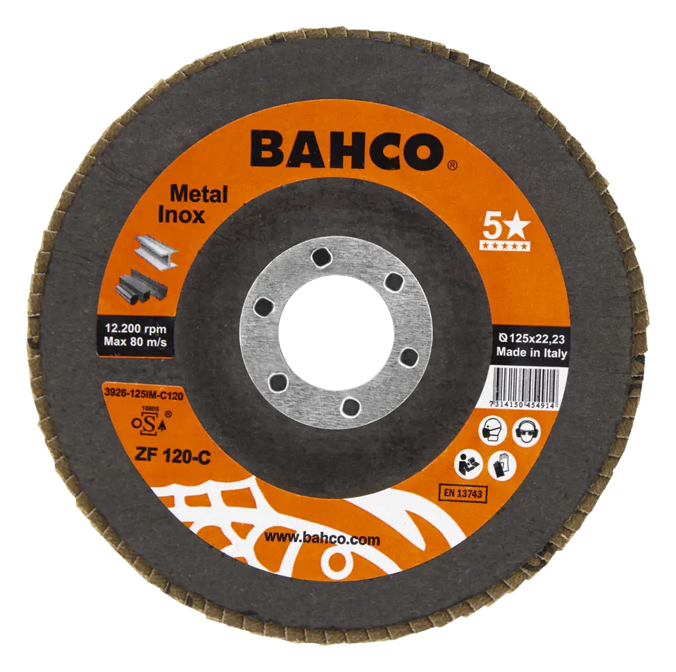 Tarcza lamelkowa płaska 125 mm P80 BAHCO (20 szt.) w sklepie Wasserman.eu