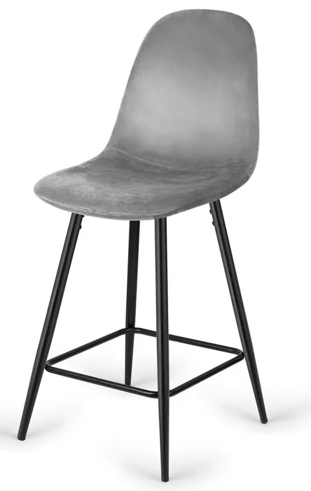 ⁨Krzesło barowe AVA GREY VELVET hoker BAR⁩ w sklepie Wasserman.eu