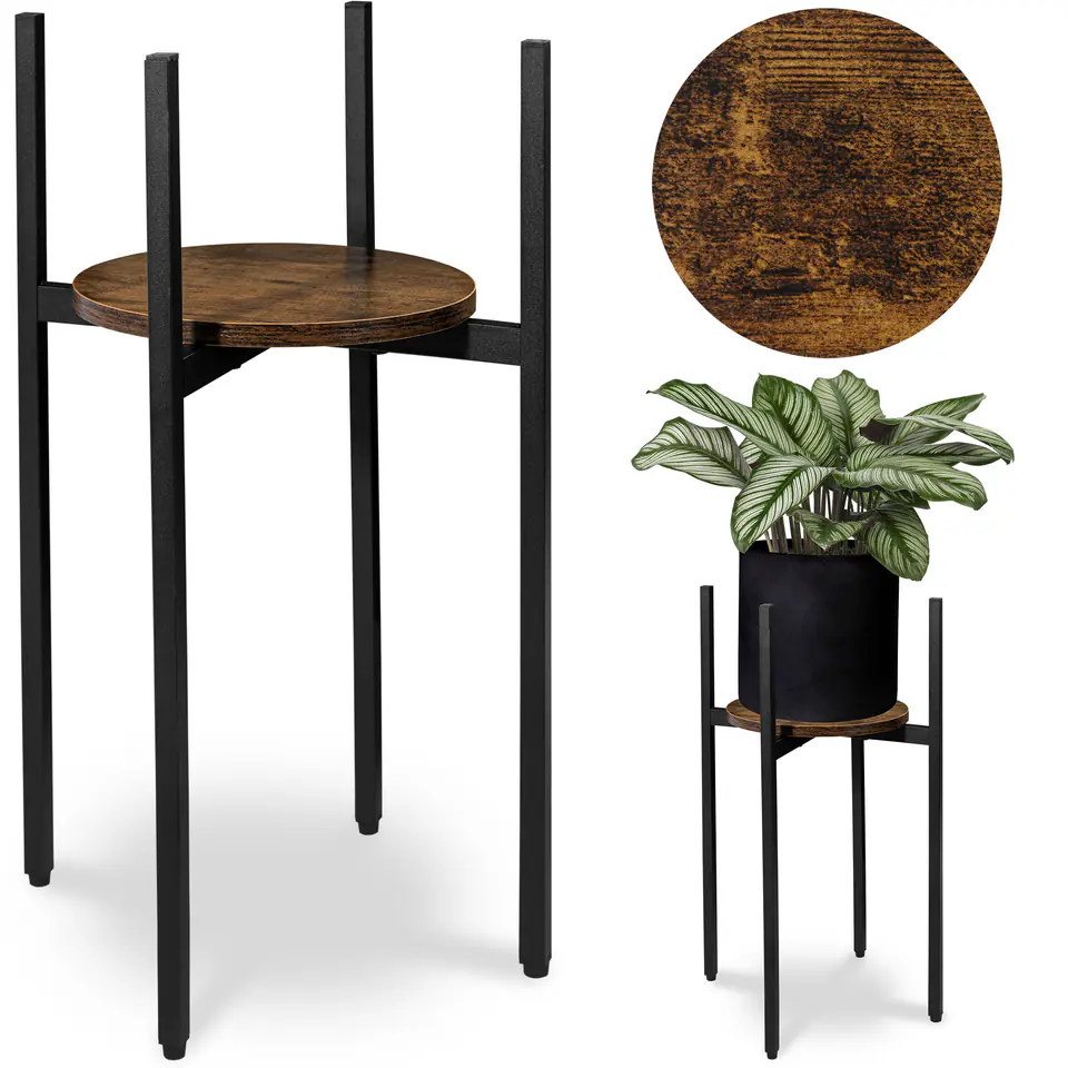 Kwietnik stojący loftowy Torre Rustic 60 cm czarny w sklepie Wasserman.eu