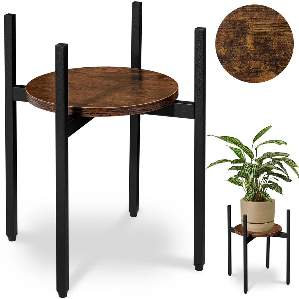 Kwietnik stojący loftowy Torre Rustic 40 cm czarny w sklepie Wasserman.eu