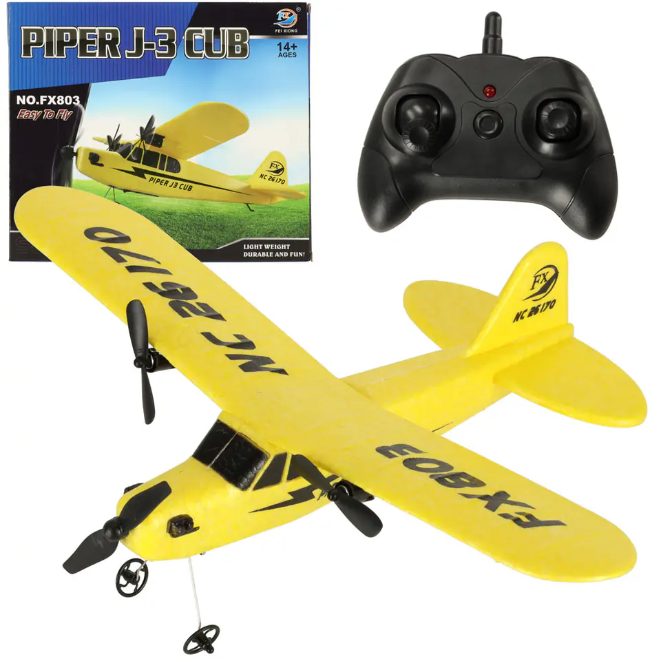 ⁨Samolot zdalnie sterowany na pilota RC FX803 Piper 150mah⁩ w sklepie Wasserman.eu