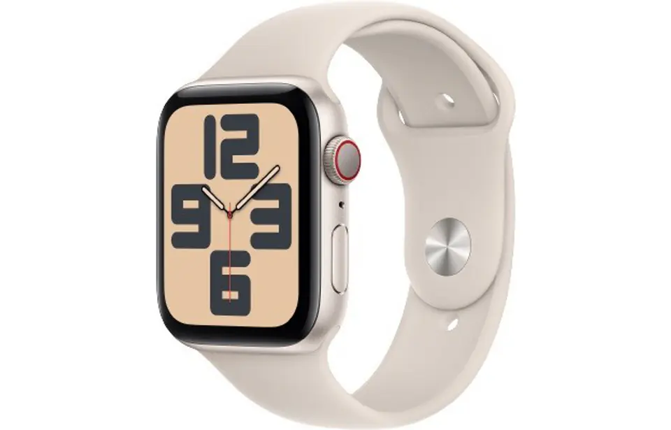 ⁨Watch SE GPS + Cellular, 44mm Starlight Aluminium Case with Starlight Sport Band APPLE iOS Księżycowa poświata⁩ w sklepie Wasserman.eu