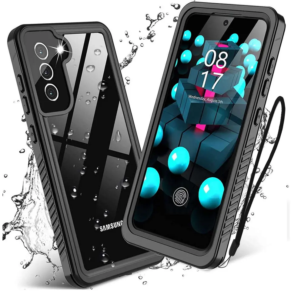 ⁨Etui wodoodporne do Samsung Galaxy S21 FE 360 Alogy Pancerne Armor IP68 ze smyczką Czarne⁩ w sklepie Wasserman.eu