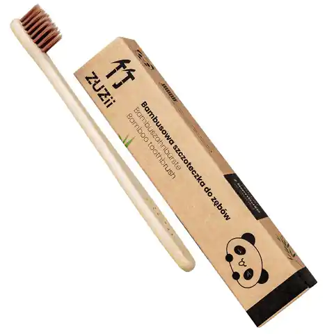 ⁨Bambusowa szczoteczka do zębów dla dzieci brązowa⁩ w sklepie Wasserman.eu