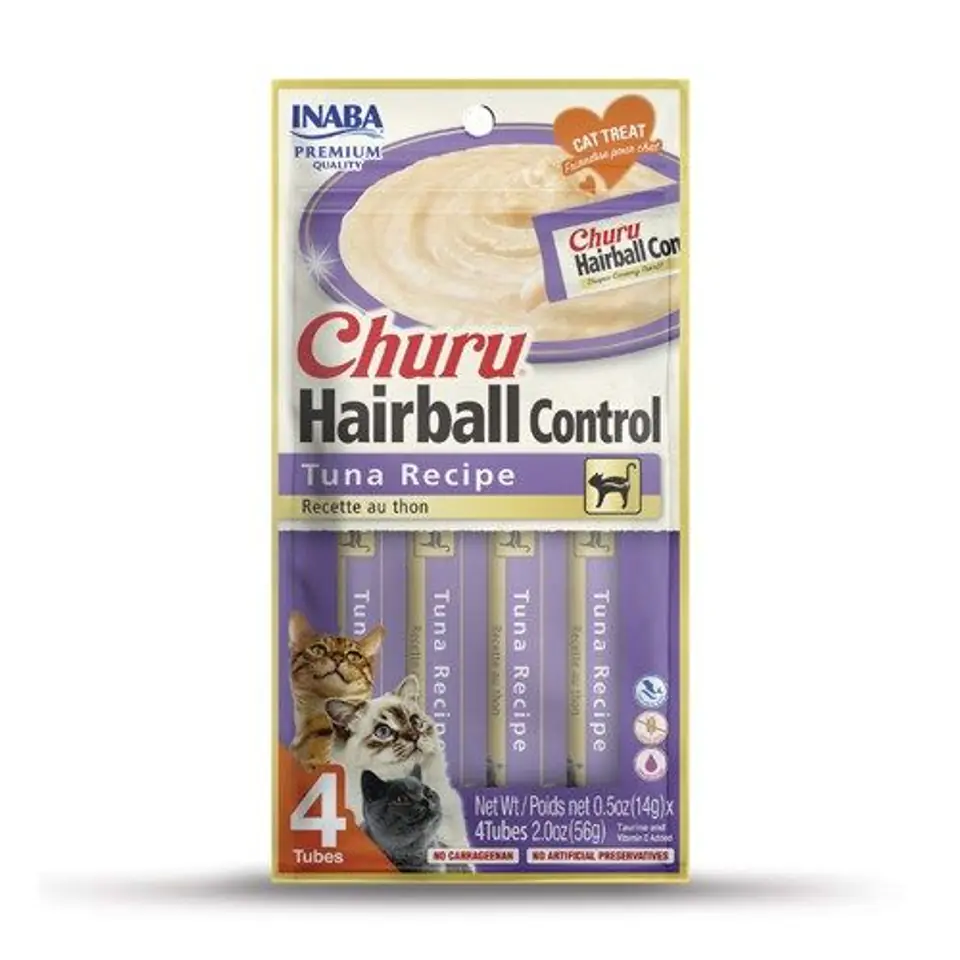 ⁨INABA CHURU HAIRBALL Tuńczyk - przysmak dla kota - 4x14g (56g)⁩ w sklepie Wasserman.eu