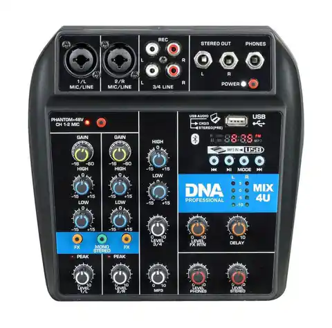 ⁨DNA MIX 4U - Mikser audio USB MP3 Bluetooth analogow⁩ w sklepie Wasserman.eu