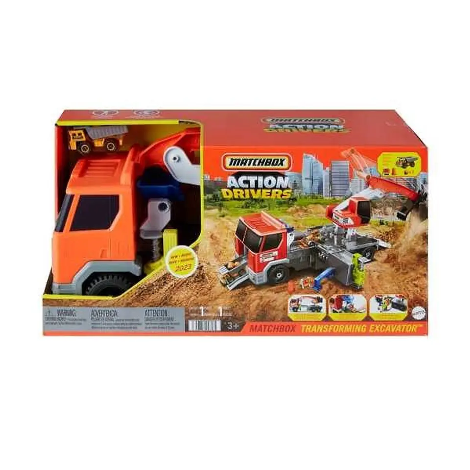 ⁨MATCHBOX TRUCK EXCAVATOR LARGE VEHICLE WITH FUNCTION HPD64⁩ at Wasserman.eu