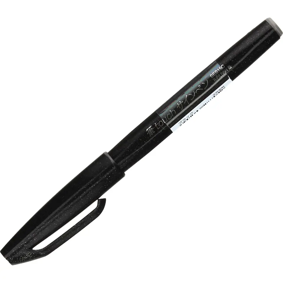⁨Pisak BRUSH SIGN PEN czarny SES15C-A PENTEL⁩ w sklepie Wasserman.eu