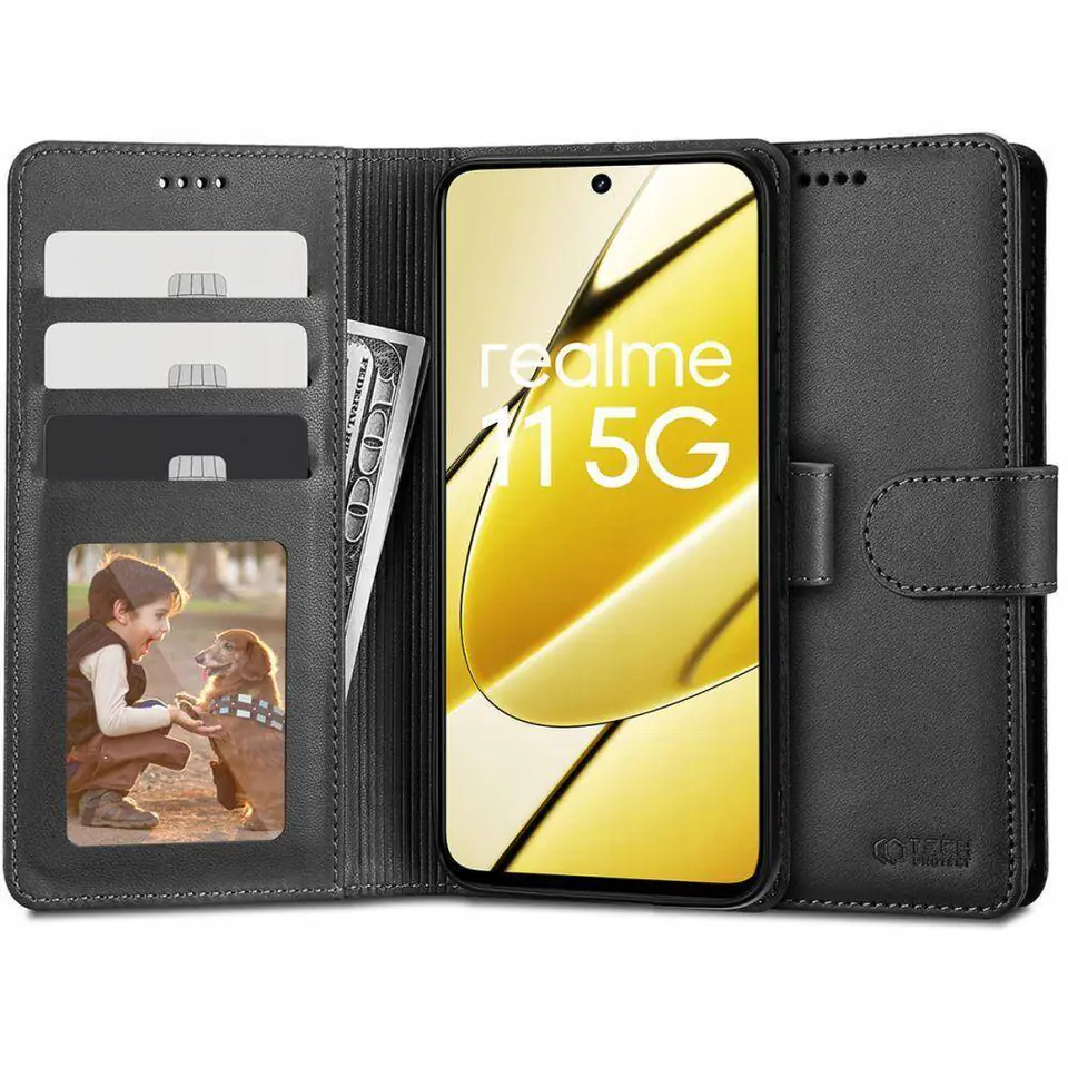 ⁨Etui REALME 11 5G Tech-Protect Wallet czarne⁩ w sklepie Wasserman.eu