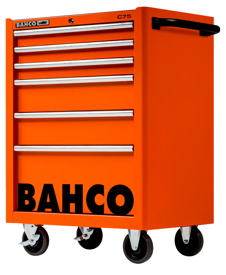 ⁨Wózek narzędziowy C75, 6 szuflad, 956x501x763 mm, 1475K6 (pomarańczowy)  BAHCO⁩ w sklepie Wasserman.eu