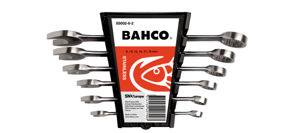 ⁨Zestaw kluczy płaskich płasko-oczkowych 6 szt. BAHCO⁩ w sklepie Wasserman.eu