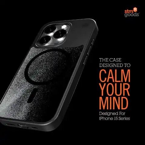 ⁨STM Relax Sand MagSafe - Etui antystresowe iPhone 15 Pro (Black / Grey)⁩ w sklepie Wasserman.eu