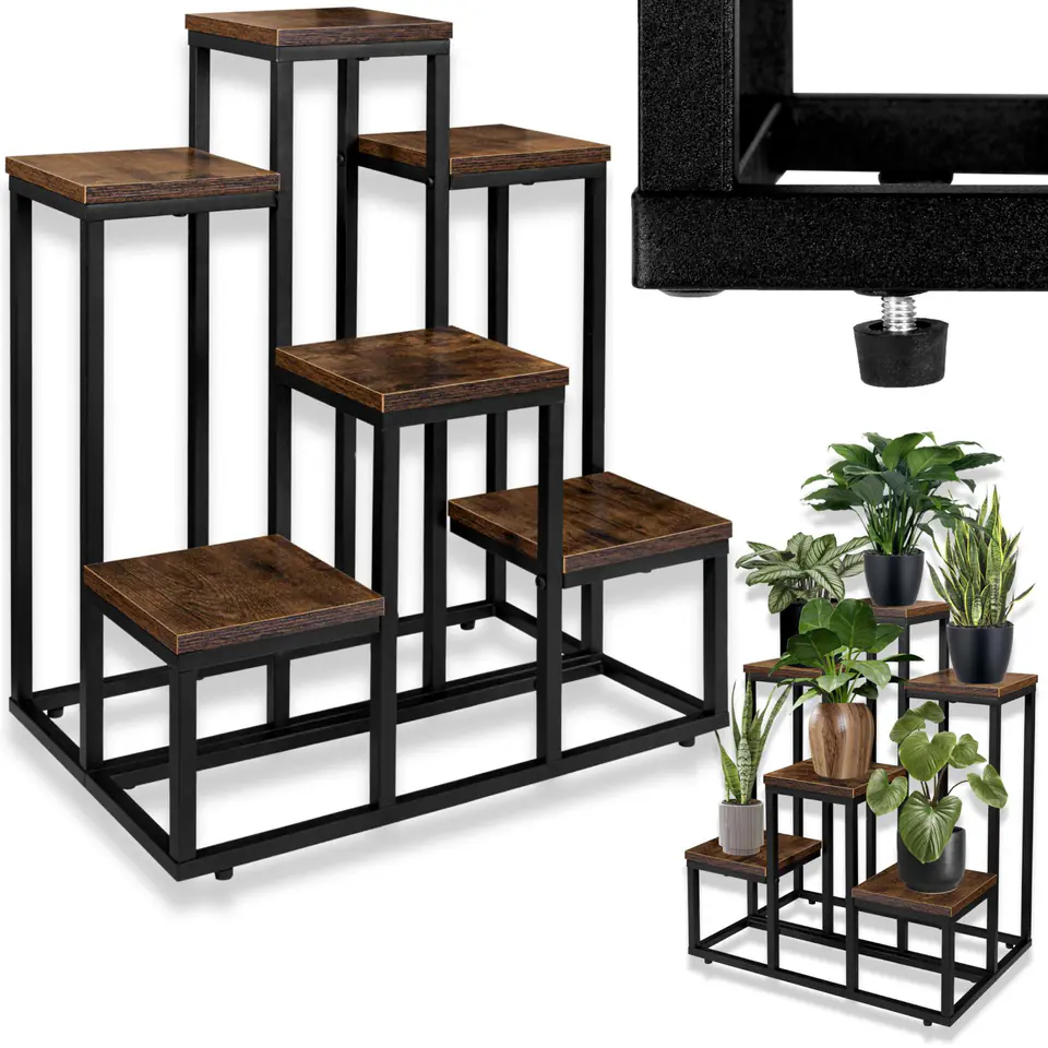 Kwietnik stojący loft BELGAR RUSTIC stojak na kwiaty w sklepie Wasserman.eu