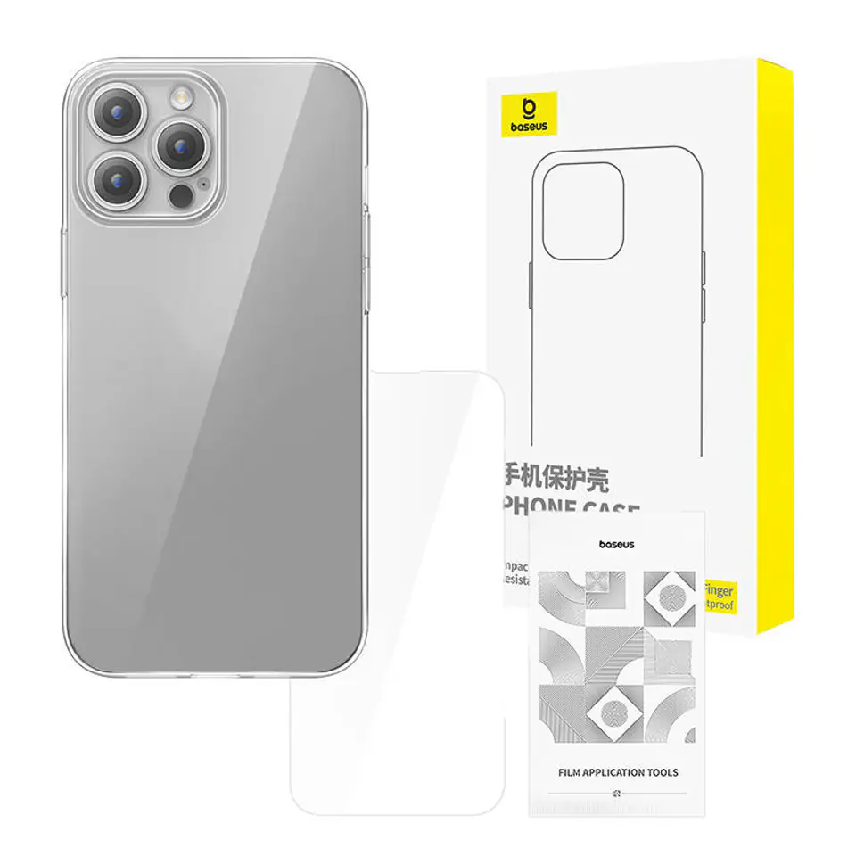 ⁨Przeźroczyste etui Baseus iPhone 15 Pro + szkło hartowane⁩ w sklepie Wasserman.eu