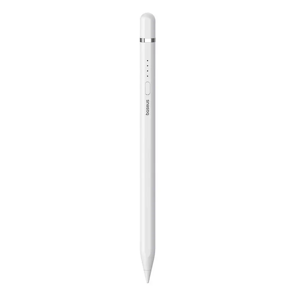 ⁨BASEUS rysik do telefonu pojemnościowy Stylus Writing 2 Lite LED (wersja aktywna + kabel USB A do Lightning 8-pin) 130 mAh biały P80015806211-03/BS-PS028⁩ w sklepie Wasserman.eu