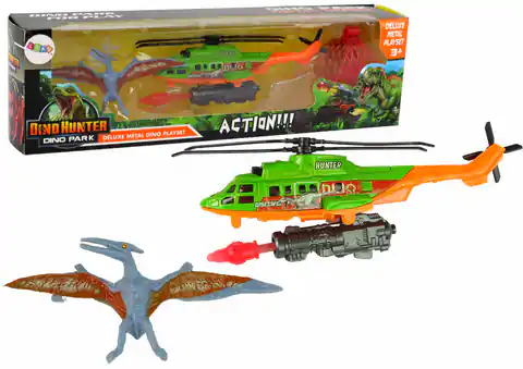 ⁨Zestaw Zielony Helikopter Transport Dinozaura Dino Park⁩ w sklepie Wasserman.eu