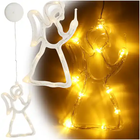 ⁨Lampki LED wisząca dekoracja świąteczna aniołek 49cm 10 LED⁩ w sklepie Wasserman.eu