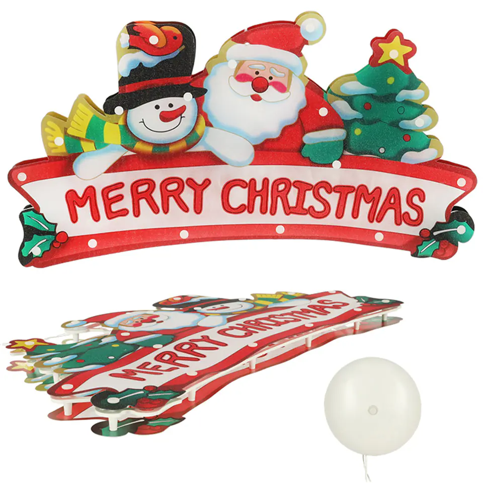 ⁨Lampki LED wisząca dekoracja okna świąteczna Merry Christmas XXL 45cm⁩ w sklepie Wasserman.eu