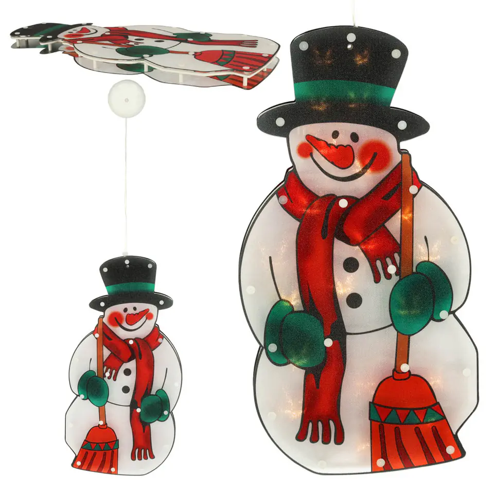 ⁨Lampki LED wisząca dekoracja okna świąteczna bałwan XXL 45cm⁩ w sklepie Wasserman.eu